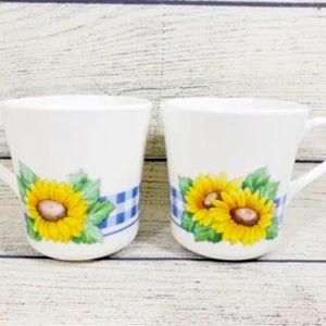 Corning Corelle sunsations sunflower Coffee cups